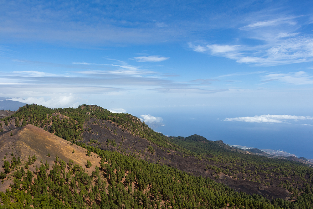Volcan sur l'île de la Palma aux canaries