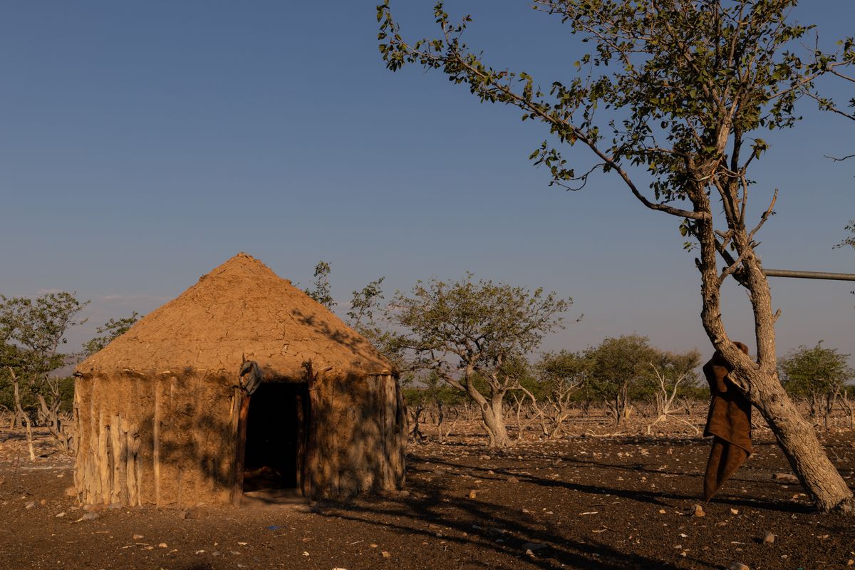 cabane en Namibie dans un village Himba